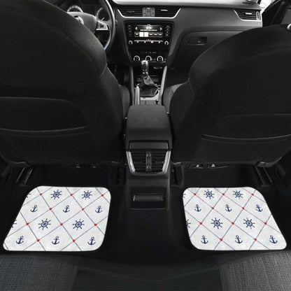 Anchor Rudder Nautical Design Pattern Front And Back Car Mats 192609 - YourCarButBetter