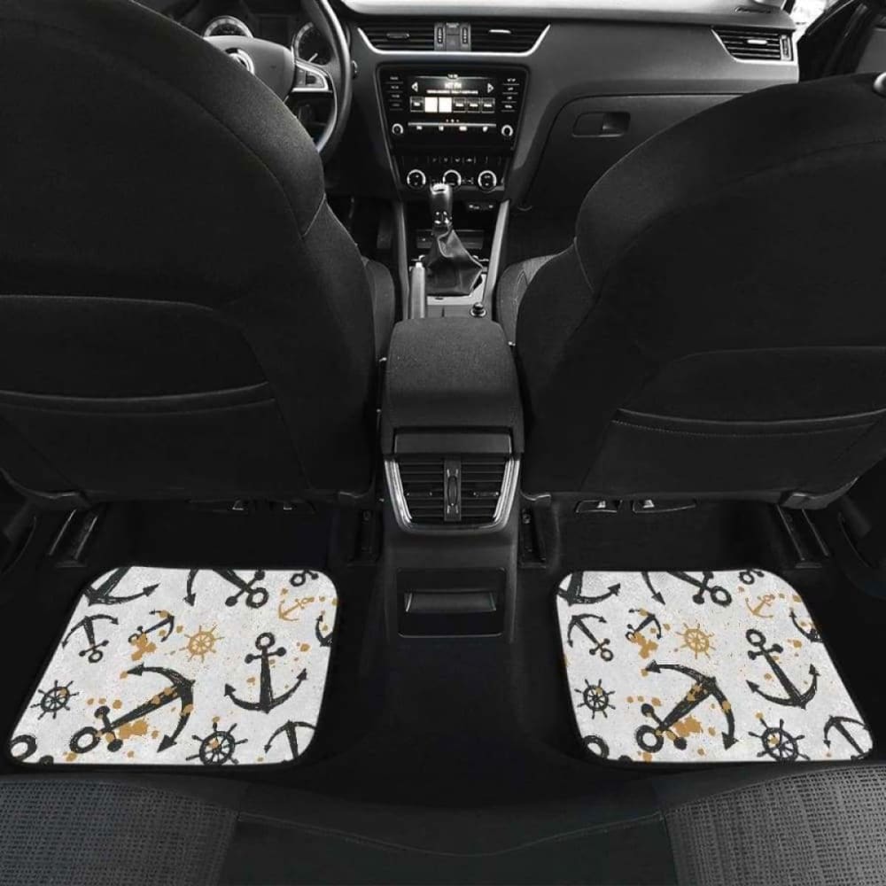 Anchors Rudders Pattern Front And Back Car Mats 192609 - YourCarButBetter