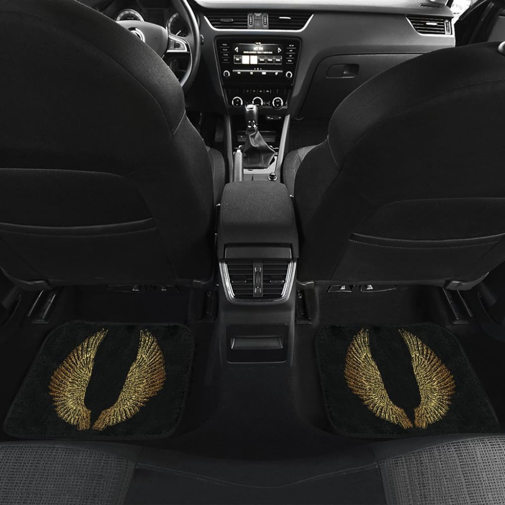 Angel Wings Gold Custom Car Floor Mats 212203 - YourCarButBetter