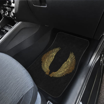 Angel Wings Gold Custom Car Floor Mats 212203 - YourCarButBetter