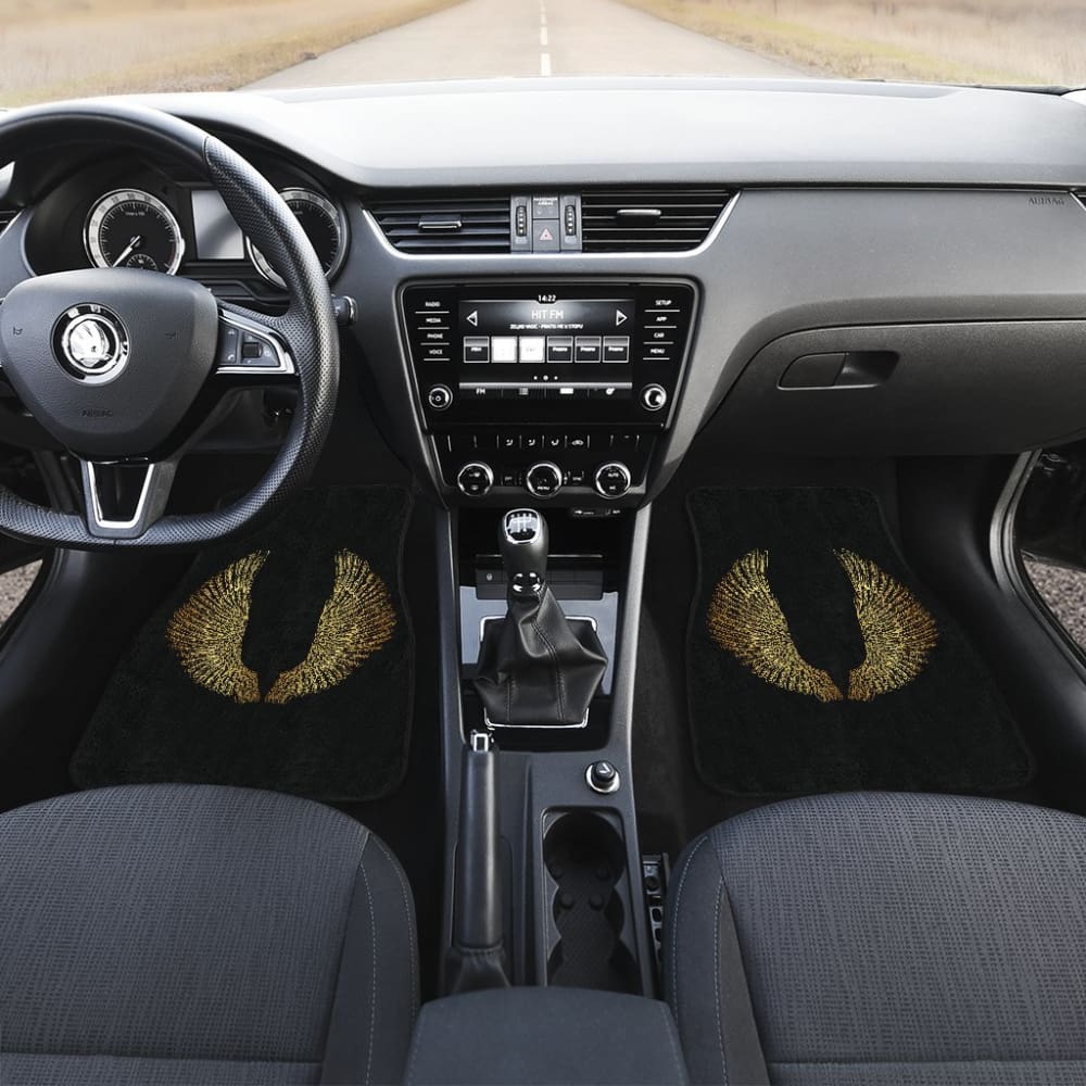 Angel Wings Gold Custom Car Floor Mats 212203 - YourCarButBetter