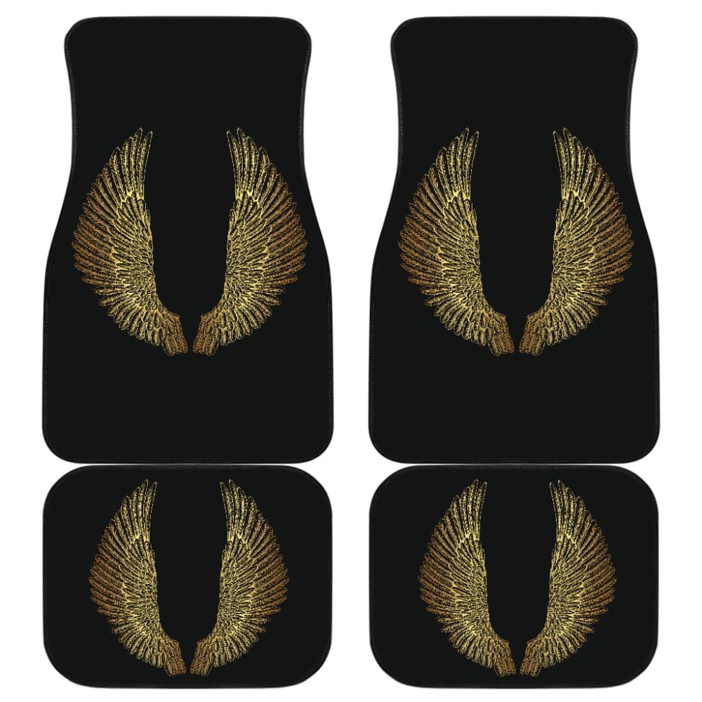 Angel Wings Gold Custom Car Floor Mats 212203 - YourCarButBetter