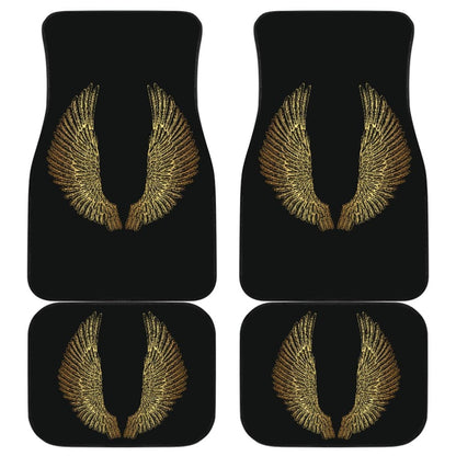 Angel Wings Gold Custom Car Floor Mats 212203 - YourCarButBetter