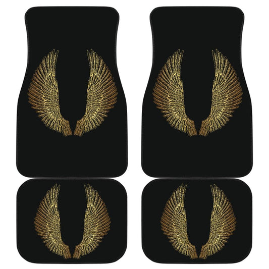 Angel Wings Gold Custom Car Floor Mats 212203 - YourCarButBetter