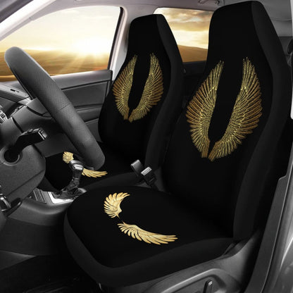 Angel Wings Gold Custom Car Seat Covers 212203 - YourCarButBetter
