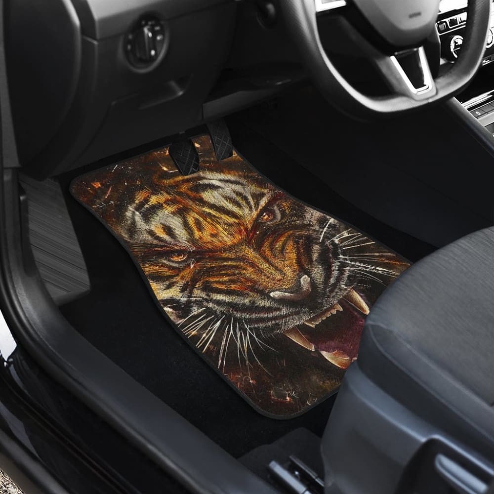 Angry Tiger Roar Car Floor Mats 212204 - YourCarButBetter
