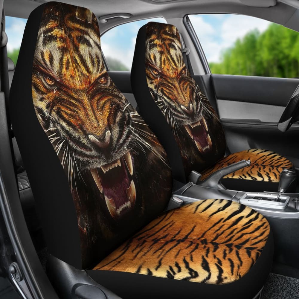 Angry Tiger Roar Car Seat Covers 212204 - YourCarButBetter