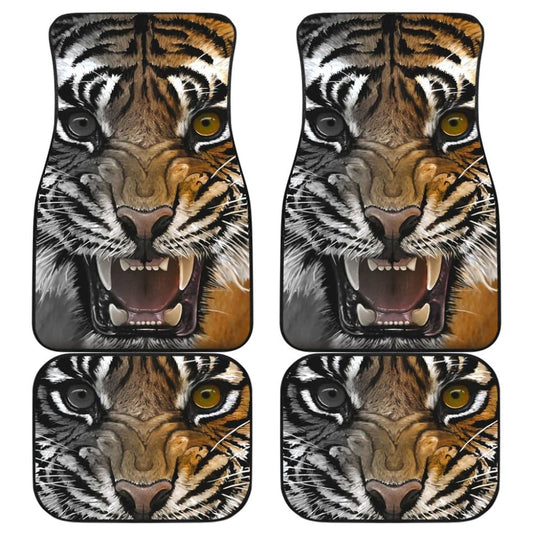 Angry Tiger Roaring Car Floor Mats 212204 - YourCarButBetter