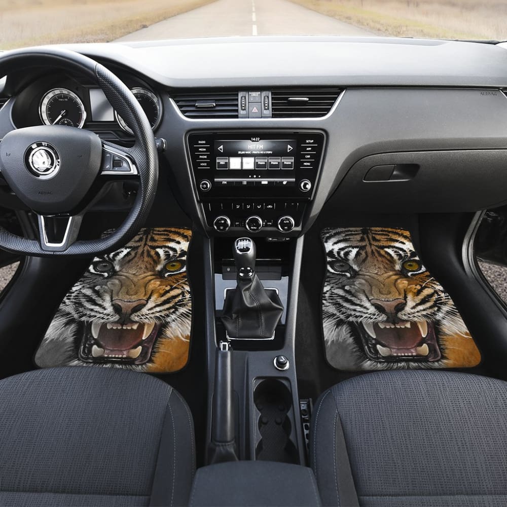 Angry Tiger Roaring Car Floor Mats 212204 - YourCarButBetter