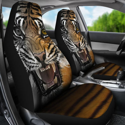 Angry Tiger Roaring Car Seat Covers 212204 - YourCarButBetter