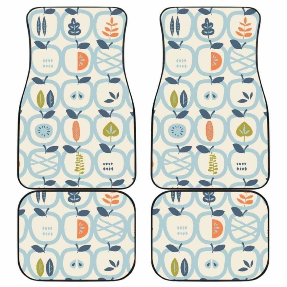 Apples Leaves Pattern Front And Back Car Mats 174914 - YourCarButBetter