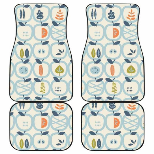 Apples Leaves Pattern Front And Back Car Mats 174914 - YourCarButBetter