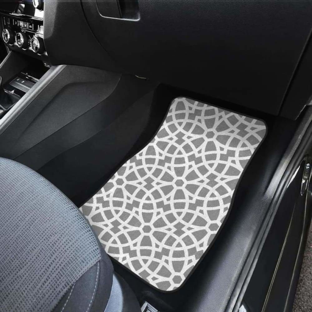 Arabic Gray Pattern Front And Back Car Mats 194013 - YourCarButBetter