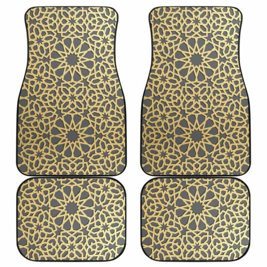 Arabic Star Gold Pattern Front And Back Car Mats 194013 - YourCarButBetter