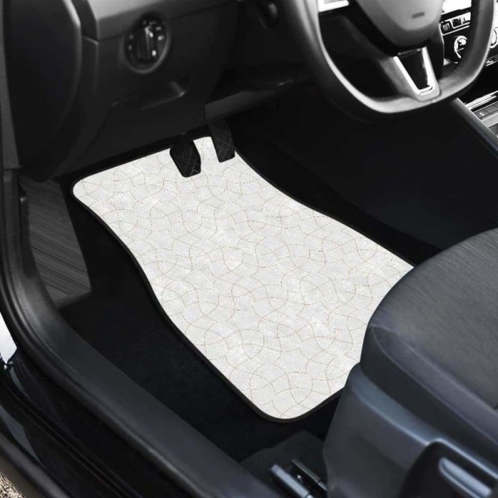 Arabic White Pattern Front And Back Car Mats 194013 - YourCarButBetter