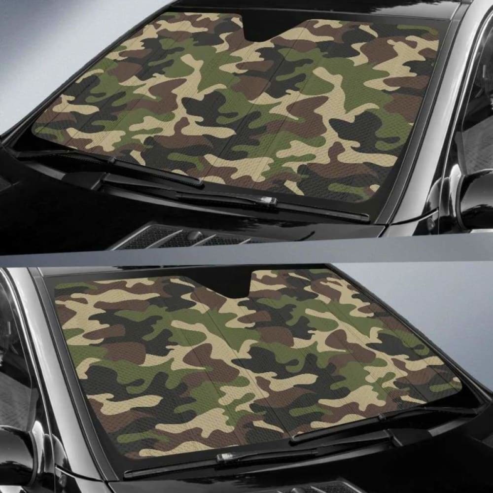 Army Green Camouflage Car Sun Shades 172609 - YourCarButBetter