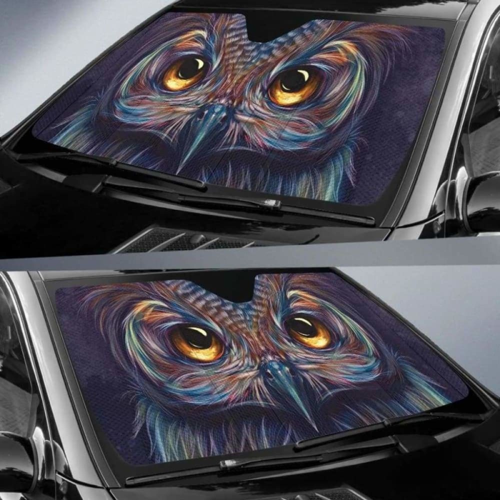 Art Owl Eyes Car Auto Sun Shades 172609 - YourCarButBetter
