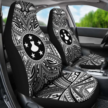 Austral Islands Car Seat Cover - Austral Islands Coat Of Arms Polynesian White Black 105905 - YourCarButBetter
