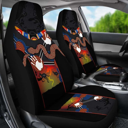 Australia Aboriginal Car Seat Covers Australian Boomerang And Snake Indigenous Art - 232125 - YourCarButBetter