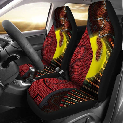 Australia Aboriginal Car Seat Covers - Indigenous Snake Sun Dot Painting - 232125 - YourCarButBetter