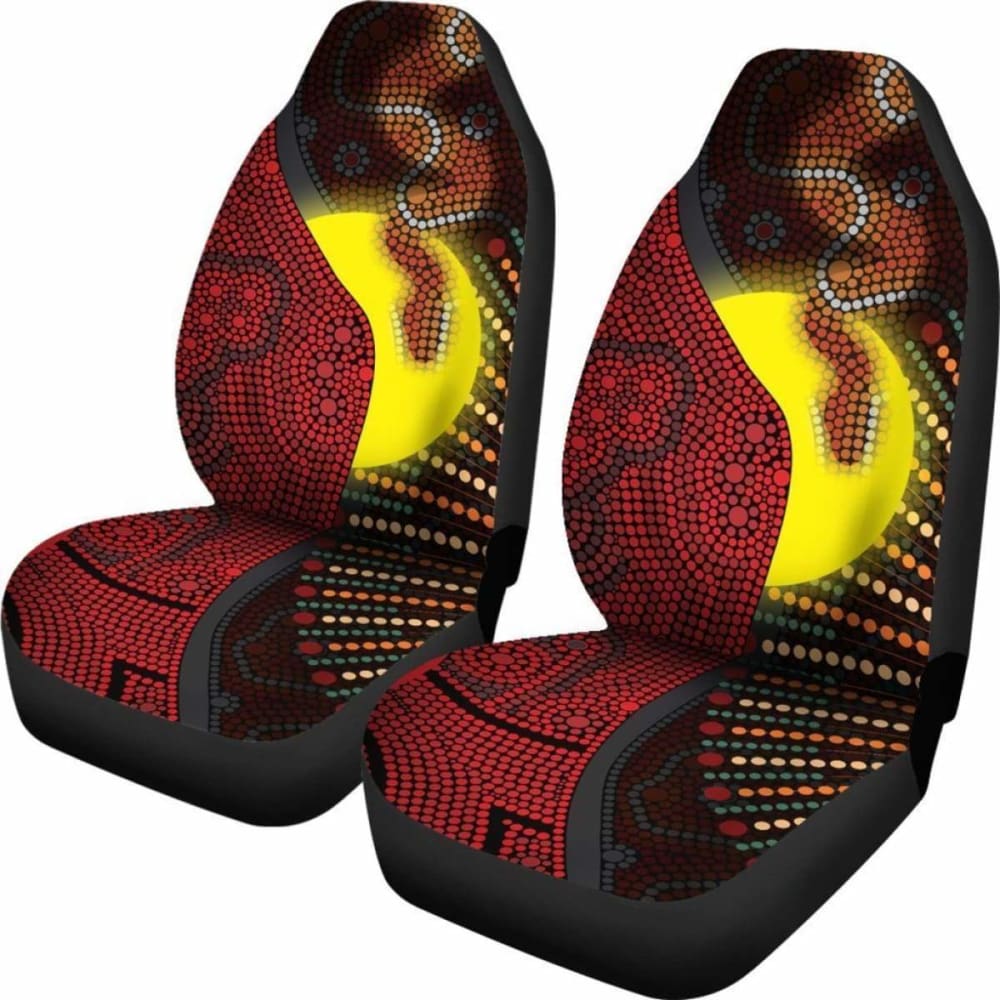 Australia Aboriginal Car Seat Covers - Indigenous Snake Sun Dot Painting - 232125 - YourCarButBetter