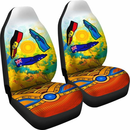 Australia Aboriginal Car Seat Covers Australia Kangaroo Naidoc Week 1 - 174914 - YourCarButBetter