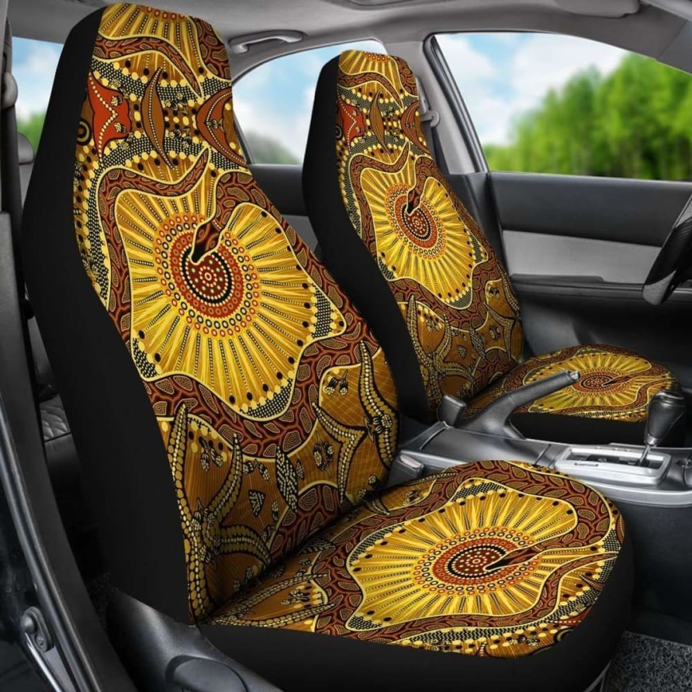Australia Car Seat Covers - Australian Aboriginal Snake - Rainbow Serpent - 1 232125 - YourCarButBetter