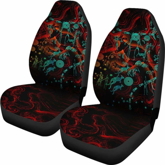 Australia Car Seat Covers Kangaroo Adults Indigenous Art - 174914 - YourCarButBetter