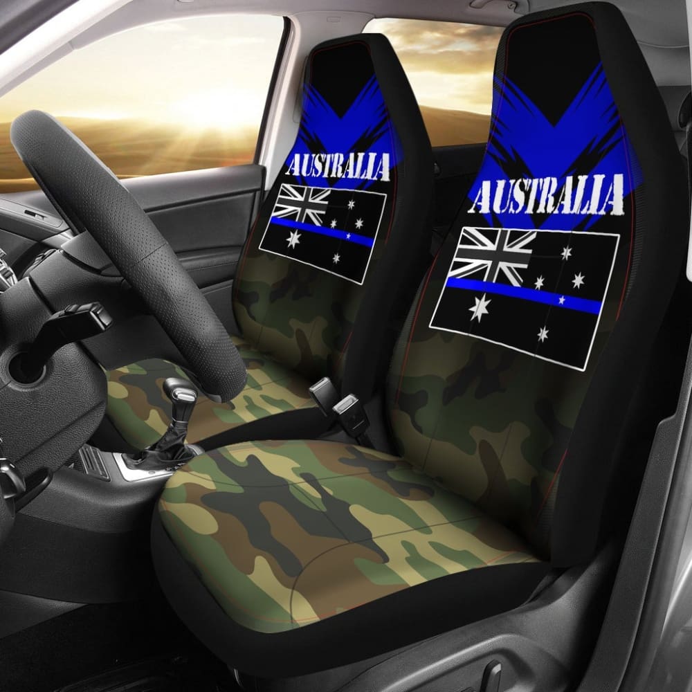 Australia Flag Car Seat Covers The Thin Blue Line 094201 - YourCarButBetter
