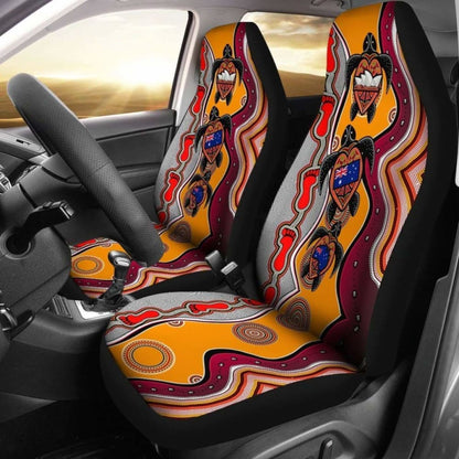 Australiaaboriginal Car Seat Covers Turtle Aus Flag Sydney Opera Dot Painting Footprint - 091114 - YourCarButBetter