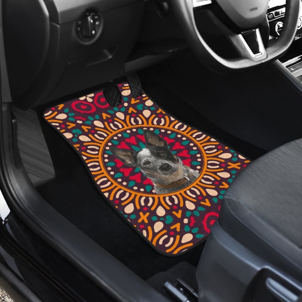 Australian Cattle Dog Colorful Flower Car Floor Mats 211008 - YourCarButBetter