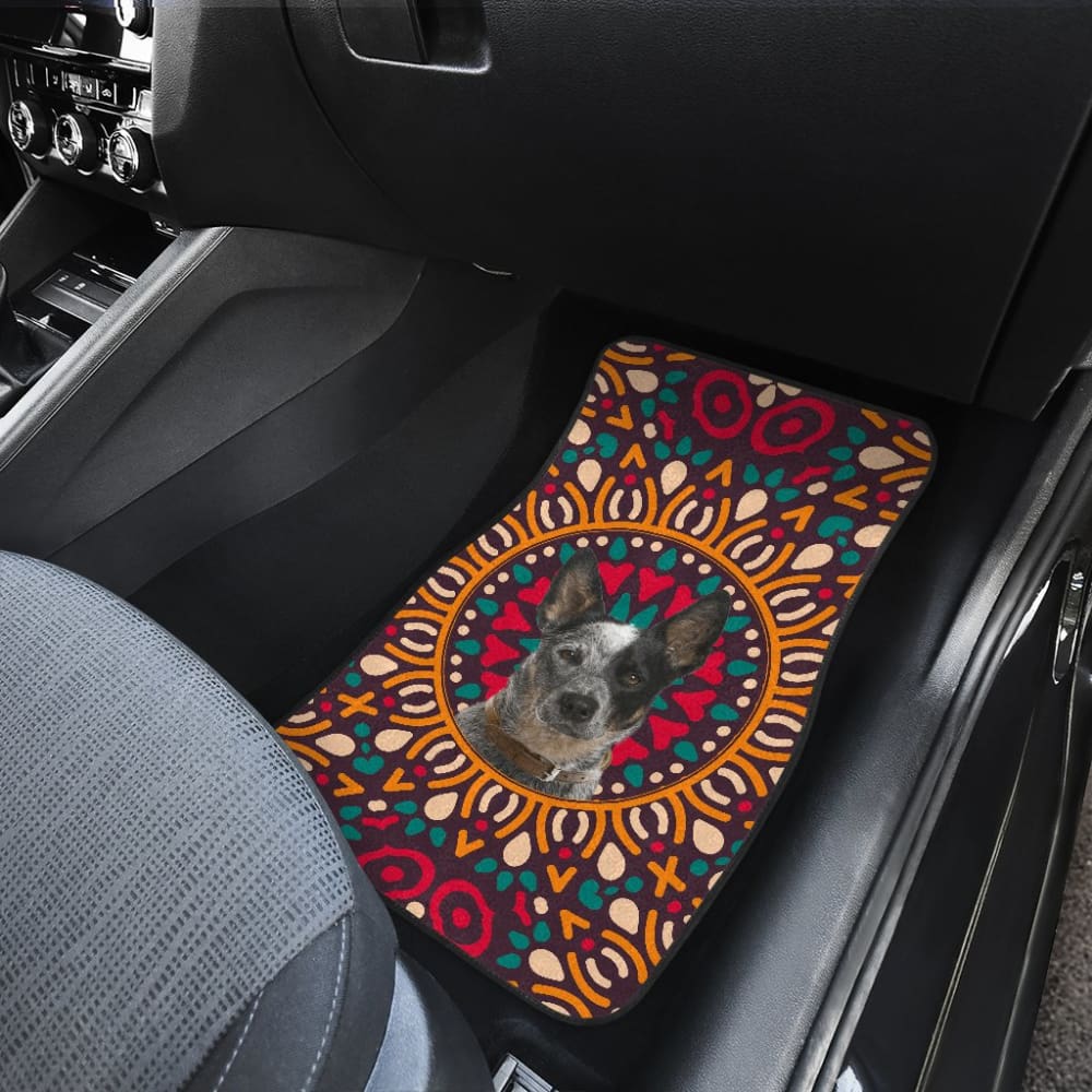 Australian Cattle Dog Colorful Flower Car Floor Mats 211008 - YourCarButBetter