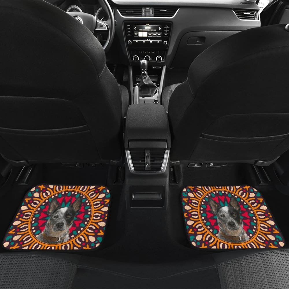 Australian Cattle Dog Colorful Flower Car Floor Mats 211008 - YourCarButBetter