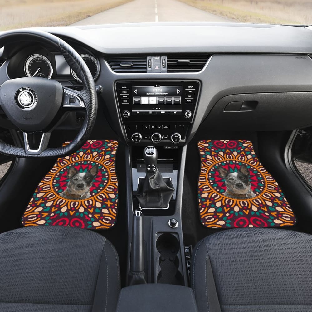 Australian Cattle Dog Colorful Flower Car Floor Mats 211008 - YourCarButBetter