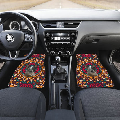 Australian Cattle Dog Colorful Flower Car Floor Mats 211008 - YourCarButBetter
