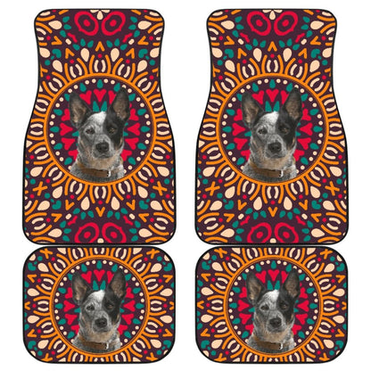 Australian Cattle Dog Colorful Flower Car Floor Mats 211008 - YourCarButBetter