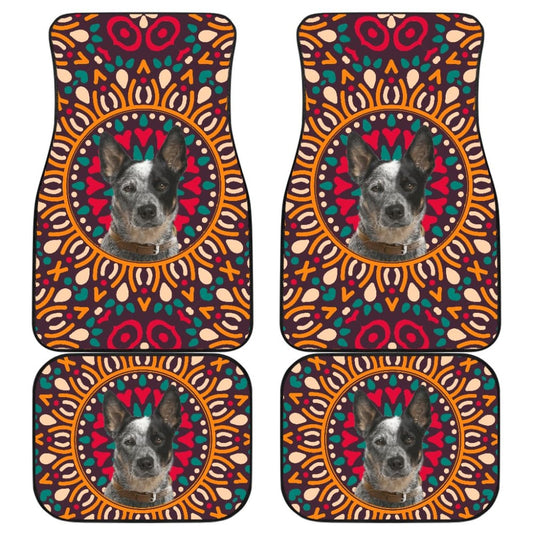 Australian Cattle Dog Colorful Flower Car Floor Mats 211008 - YourCarButBetter