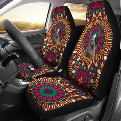 Australian Cattle Dog Colorful Flower Car Seat Covers 211008 - YourCarButBetter
