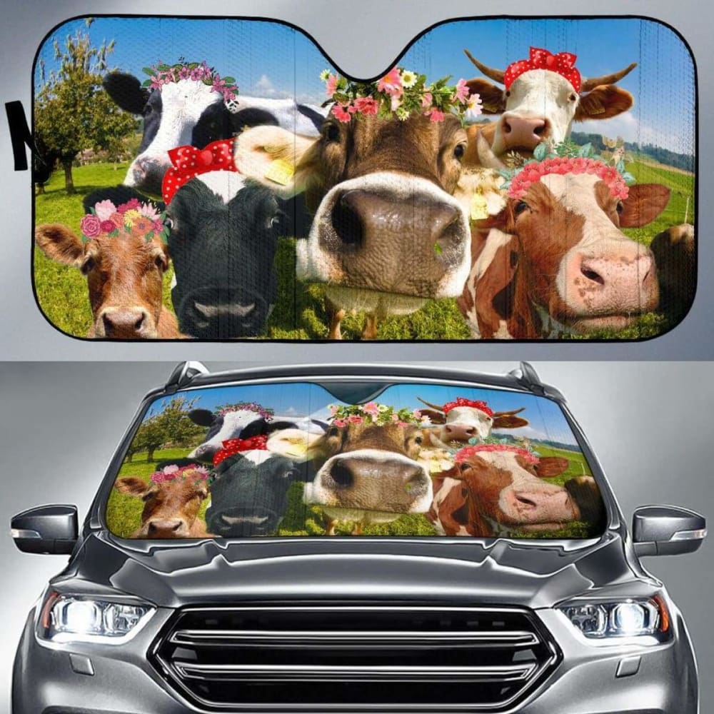 Auto Sun Shades - Cow 14 172609 - YourCarButBetter