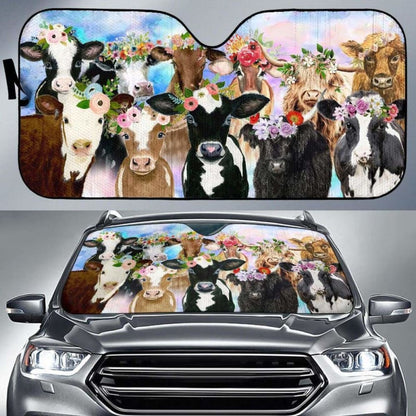 Auto Sun Shades - Cow 17 172609 - YourCarButBetter