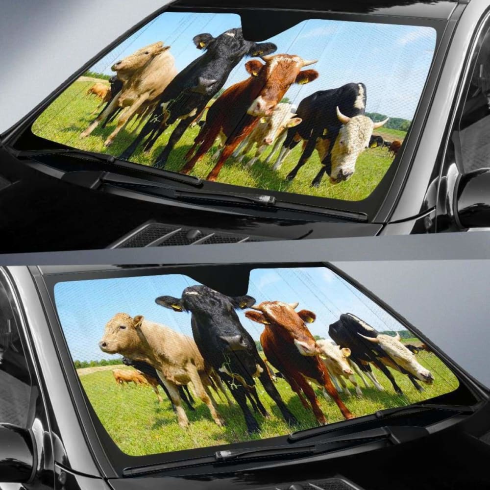 Auto Sun Shades - Cow 25 172609 - YourCarButBetter