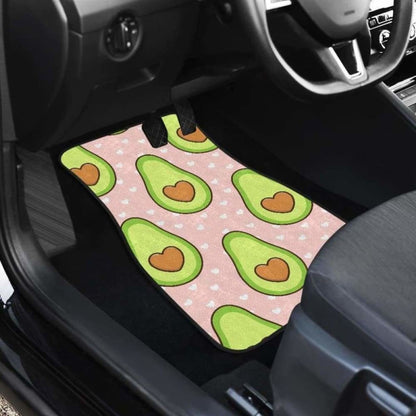 Avocado Heart Pink Background Front And Back Car Mats 174914 - YourCarButBetter