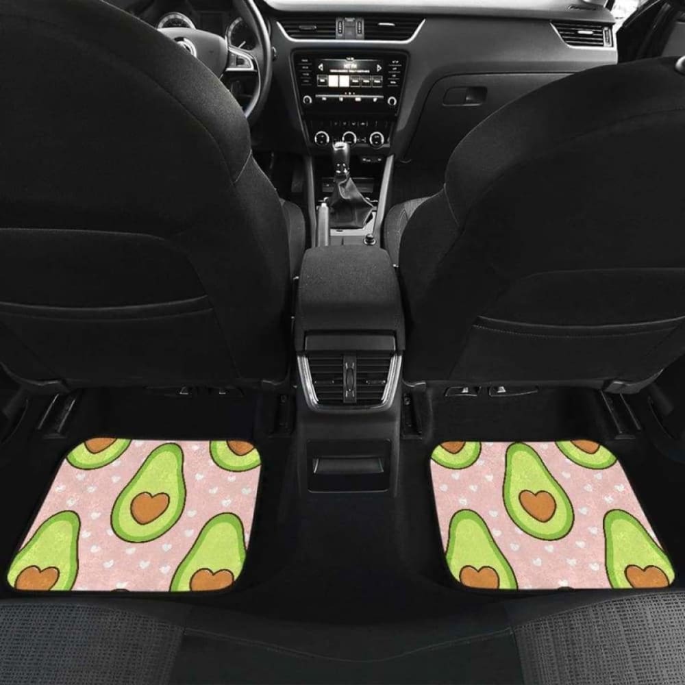 Avocado Heart Pink Background Front And Back Car Mats 174914 - YourCarButBetter