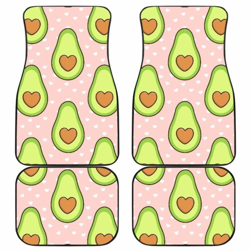 Avocado Heart Pink Background Front And Back Car Mats 174914 - YourCarButBetter