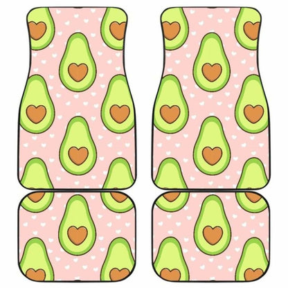 Avocado Heart Pink Background Front And Back Car Mats 174914 - YourCarButBetter