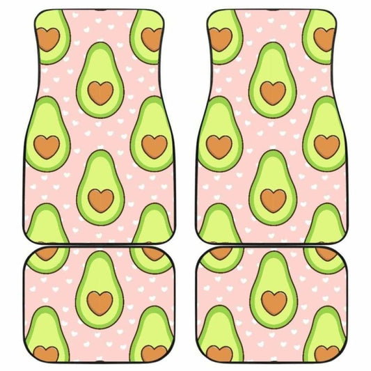 Avocado Heart Pink Background Front And Back Car Mats 174914 - YourCarButBetter