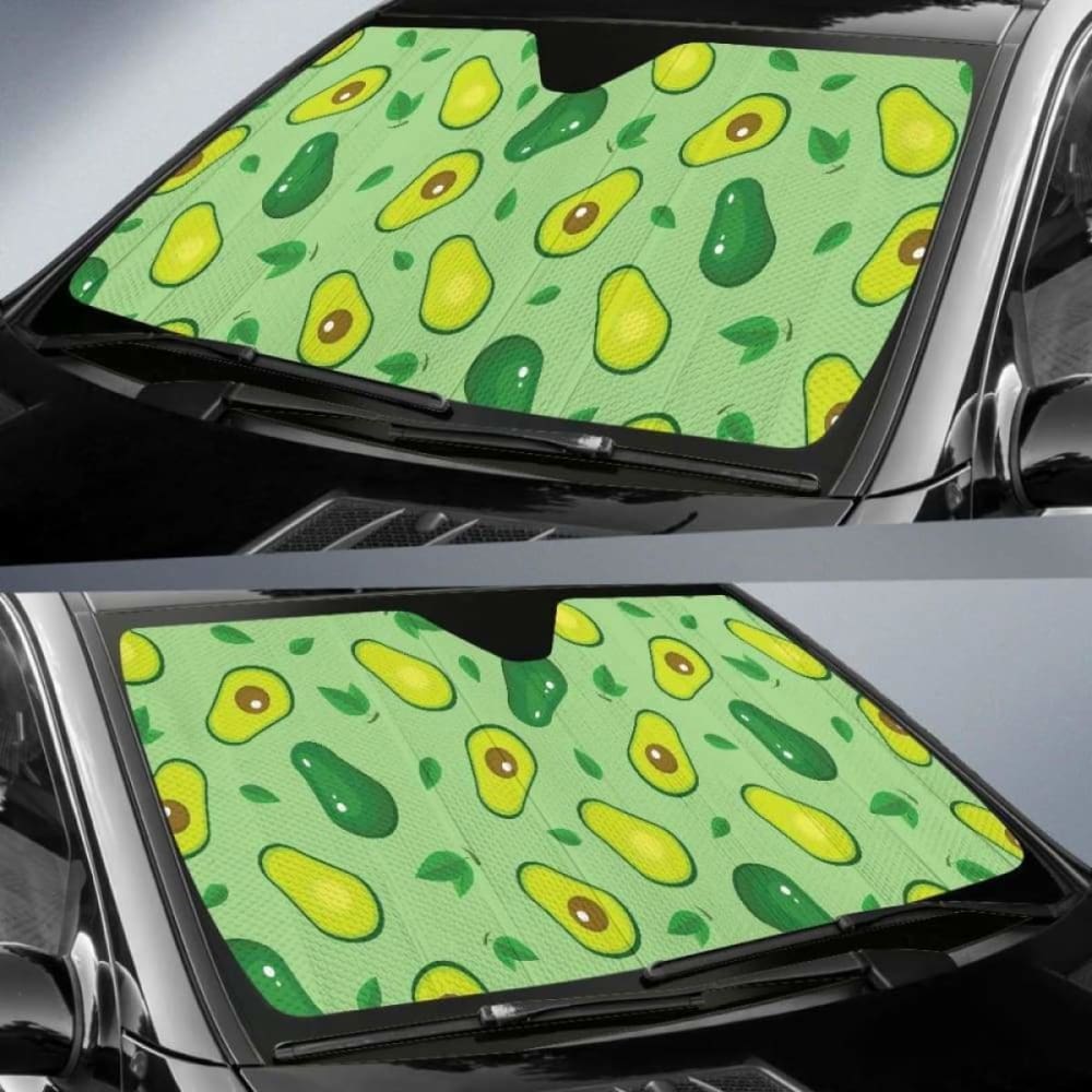 Avocado Pattern Green Background Car Auto Sun Shades 460402 - YourCarButBetter