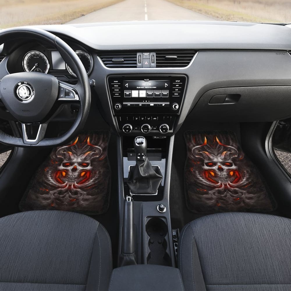 Awsome Skull Burning Car Mats 103131 - YourCarButBetter