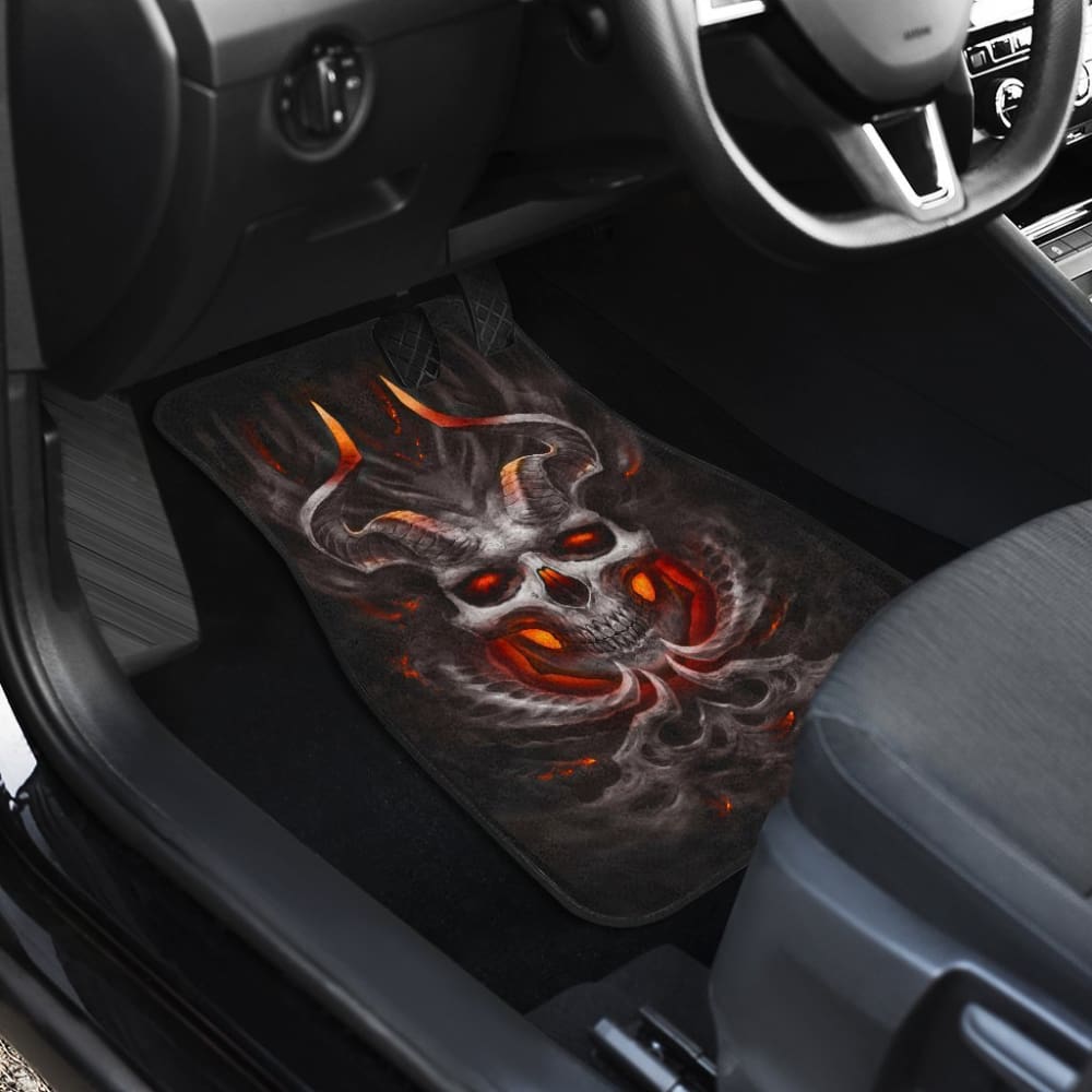 Awsome Skull Burning Car Mats 103131 - YourCarButBetter