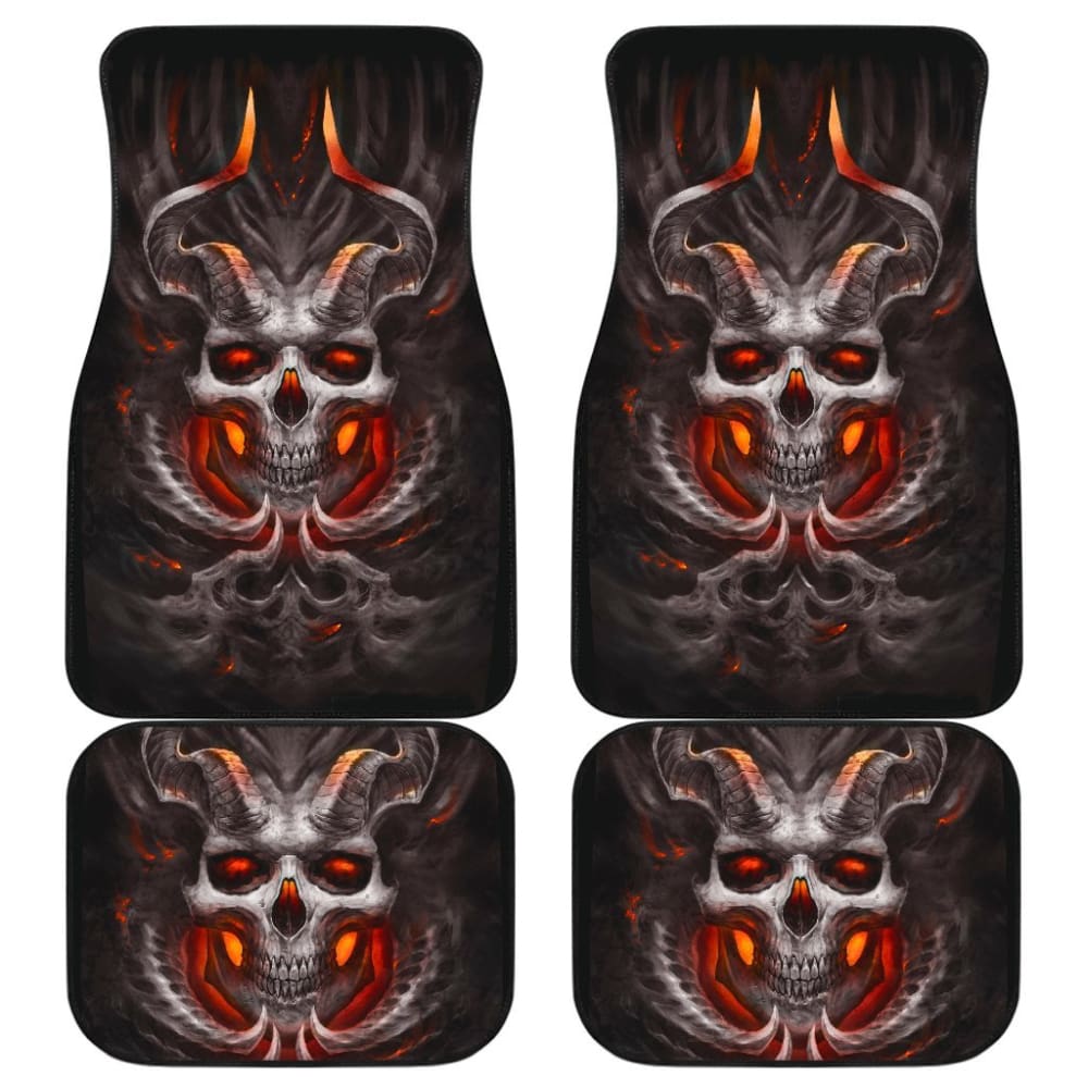 Awsome Skull Burning Car Mats 103131 - YourCarButBetter